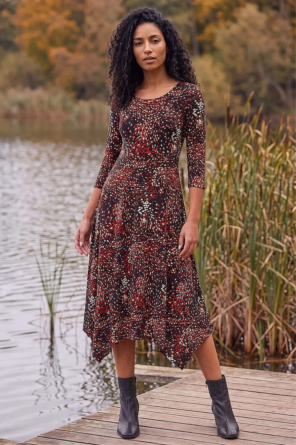 Roman Copper Speckled Hanky Hem Dress - 10 Image 2