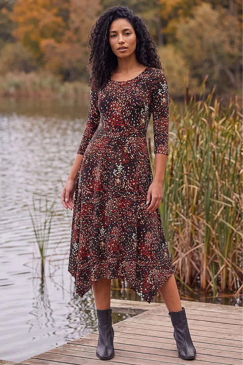 Roman Copper Speckled Hanky Hem Dress - 10 Image 2