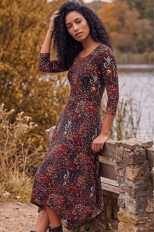 Roman Copper Speckled Hanky Hem Dress - 10 Image 1