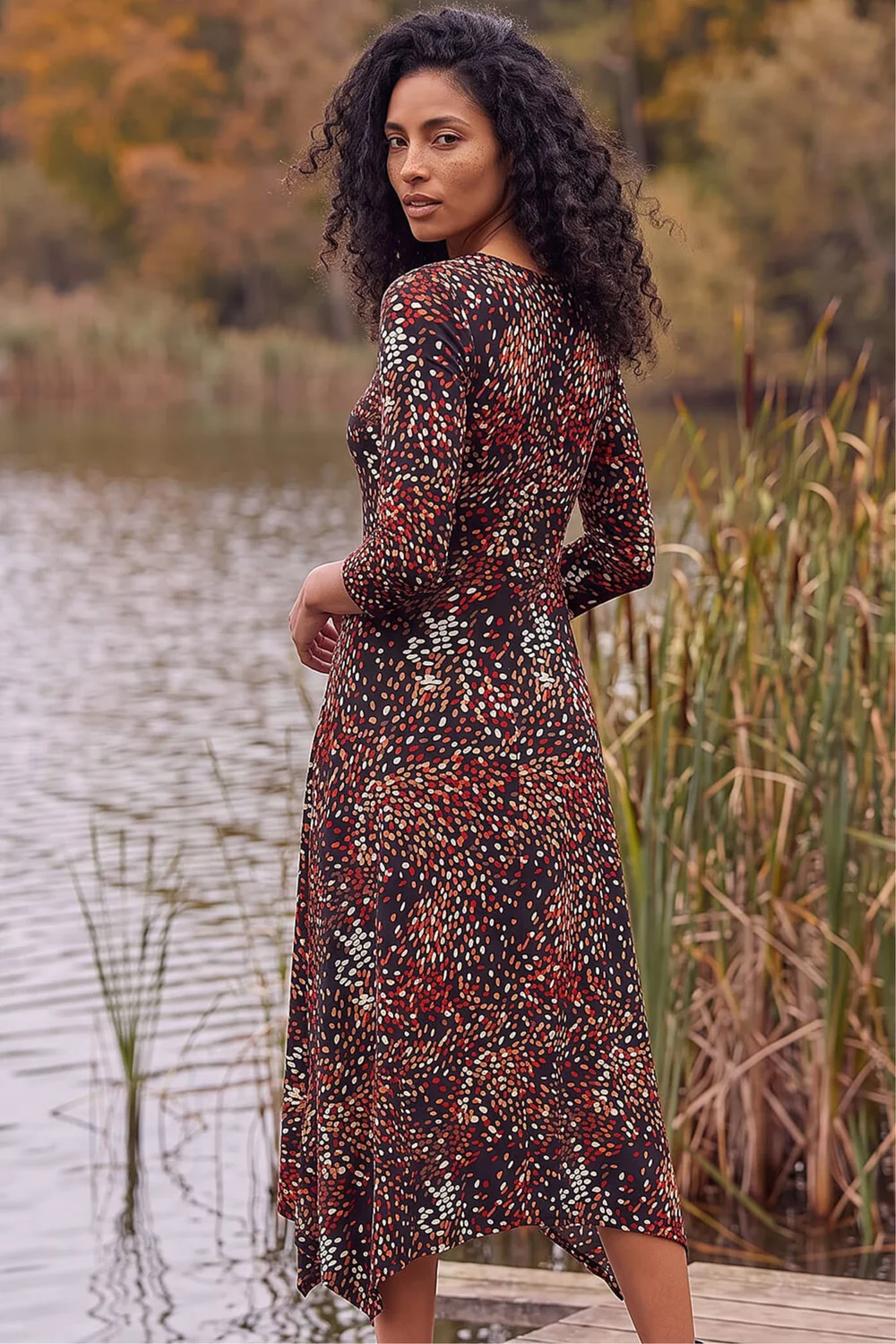 Roman Copper Speckled Hanky Hem Dress - 10 Image 3