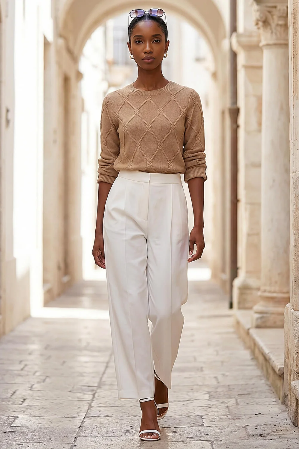 Roman Camel Petite Button Cuff Knit Jumper - 10 Image 2