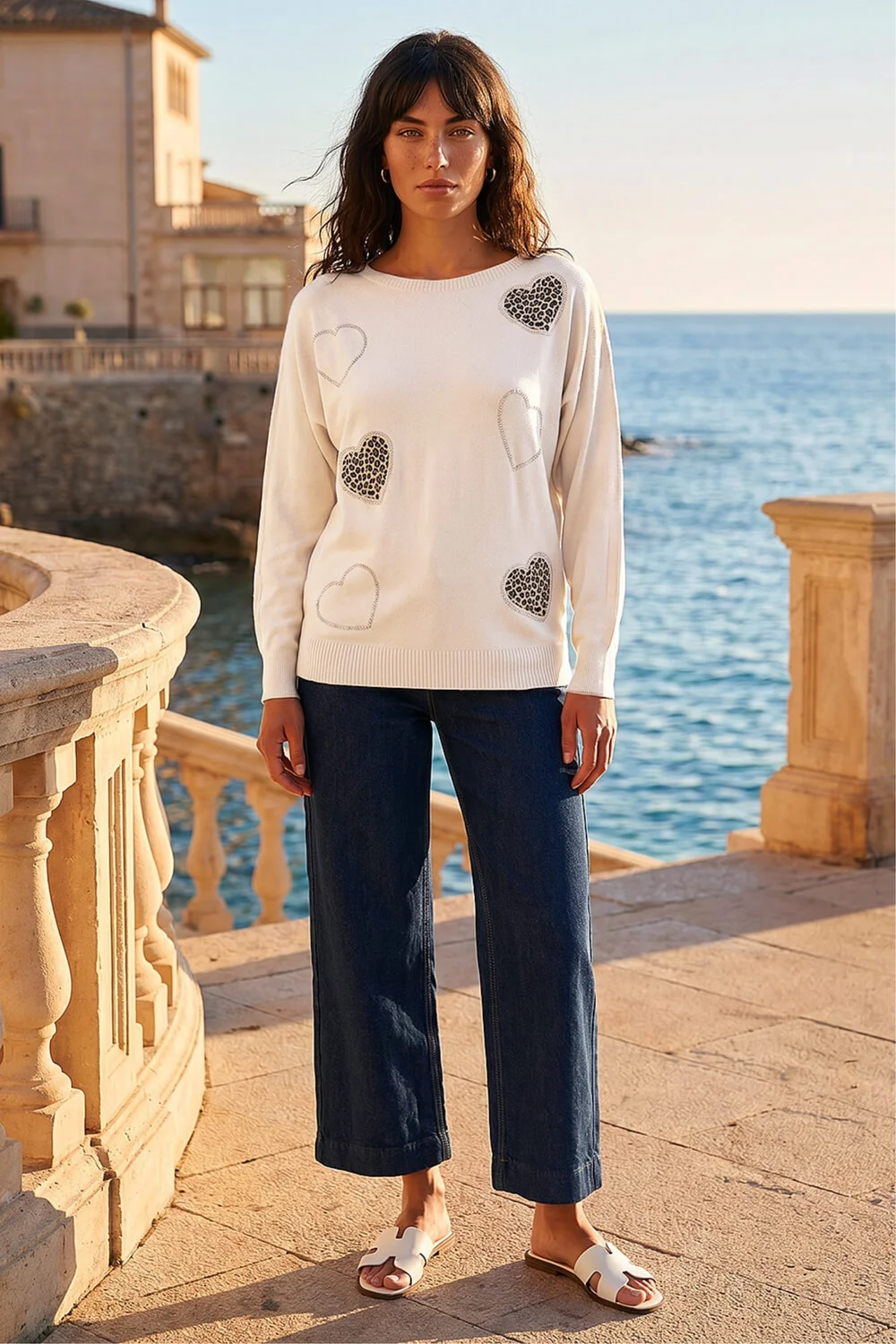 Roman Ivory Animal Heart Print Embellished Knit Jumper - 20 Image 2