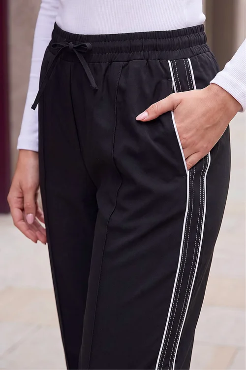 Roman Black Stitch Side Seam Trousers - 10 Image 4