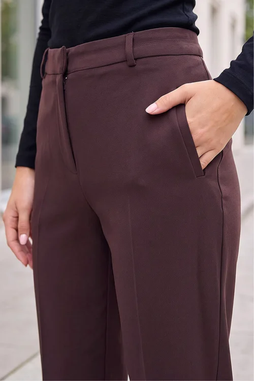 Roman Dark Brown Straight Leg Stretch Trouser - 20 Image 4