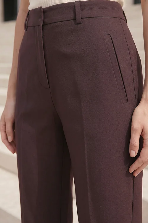 Roman Dark Brown Straight Leg Stretch Trouser - 20 Image 4