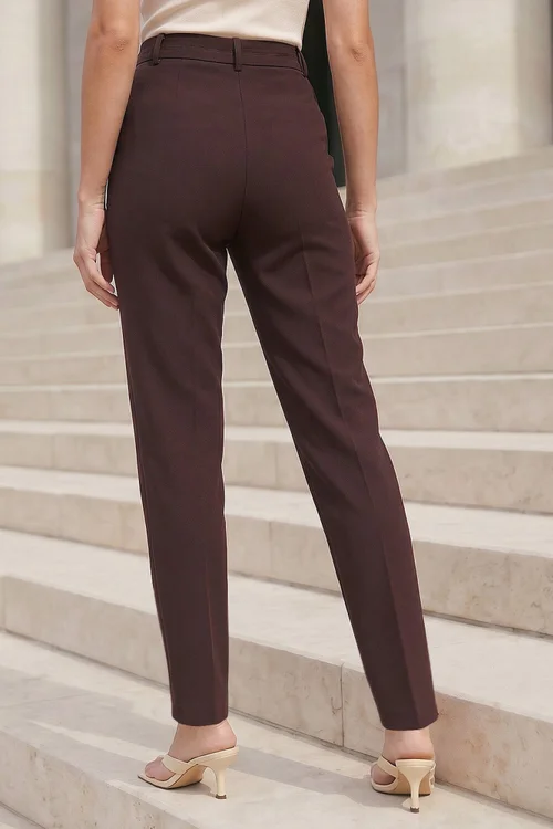Roman Dark Brown Straight Leg Stretch Trouser - 20 Image 3