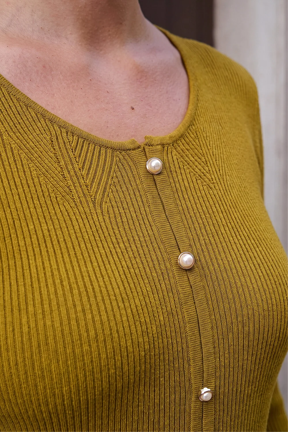 Roman Olive Pearl Ribbed Knit Jumper - 18 Image 4