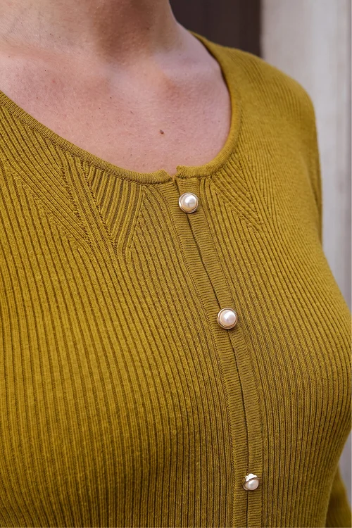 Roman Olive Pearl Ribbed Knit Jumper - 18 Image 4