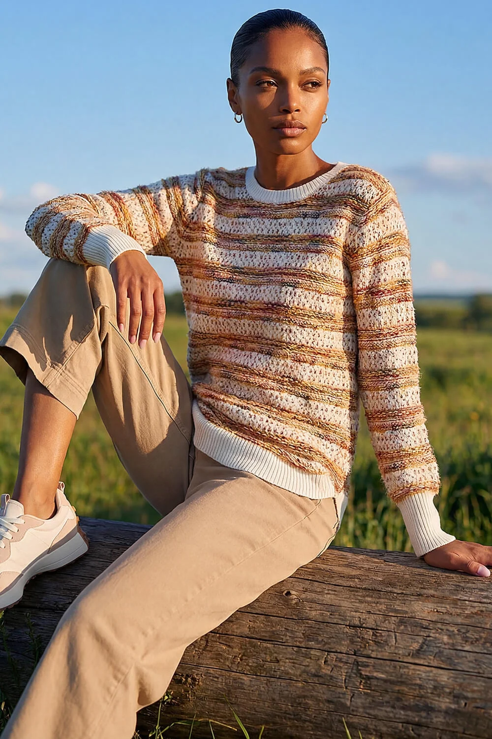 Roman Copper Space Dye Stripe Knit Jumper - 20 Image 2