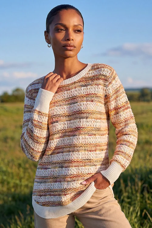 Roman Copper Space Dye Stripe Knit Jumper - 20 Image 1