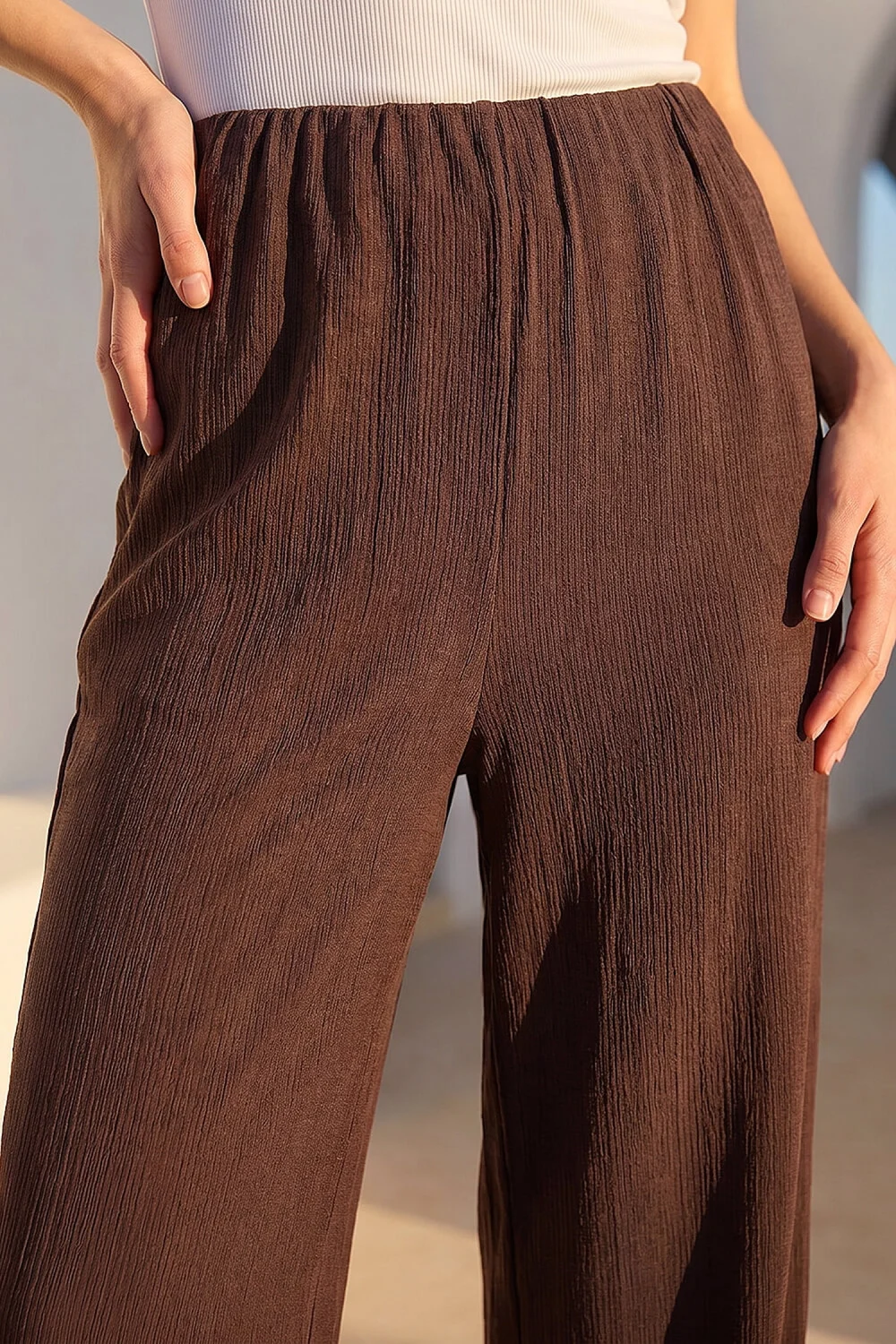 Roman Chocolate Petite Textured Trouser - 16 Image 4