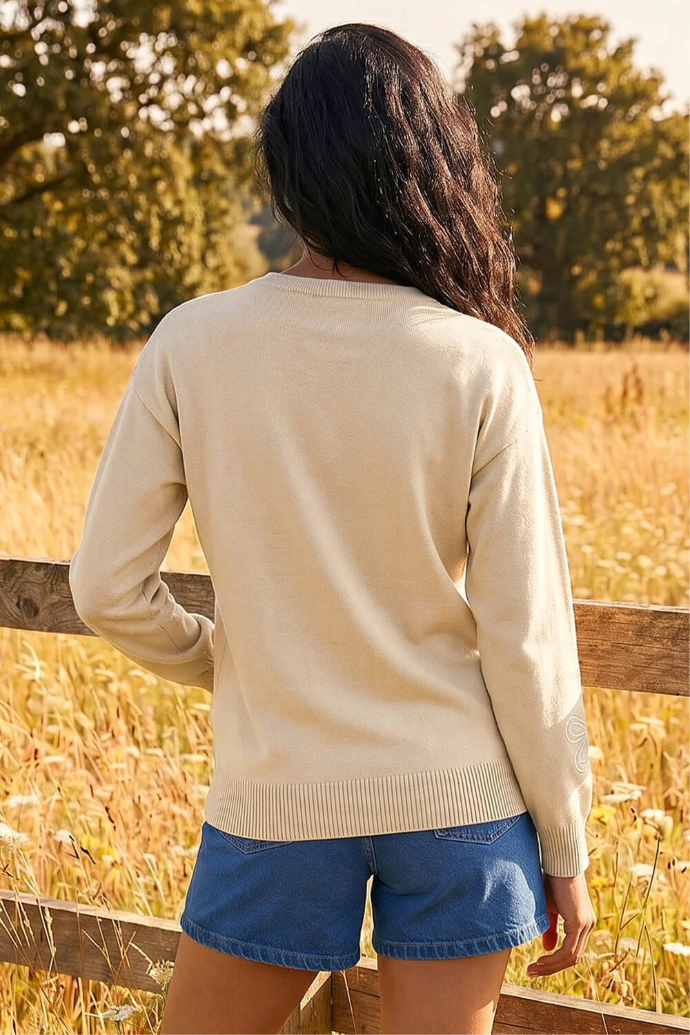 Roman Cream Soft Floral Embroidered Jumper - 10 Image 3