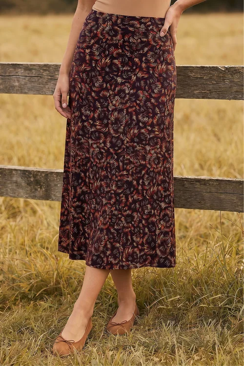 Roman Navy Speckle Print Panel A-Line Skirt - 20 Image 1