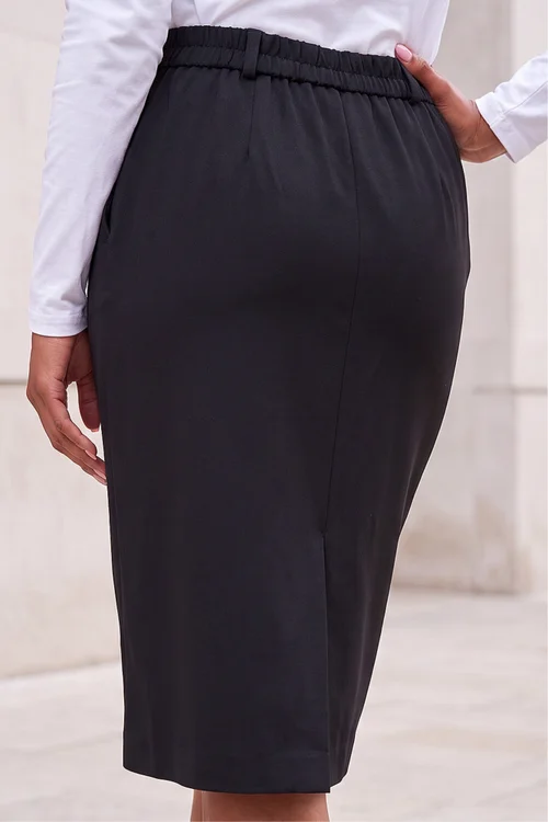 Roman Black A-Line Stretch Skirt - 14 Image 3
