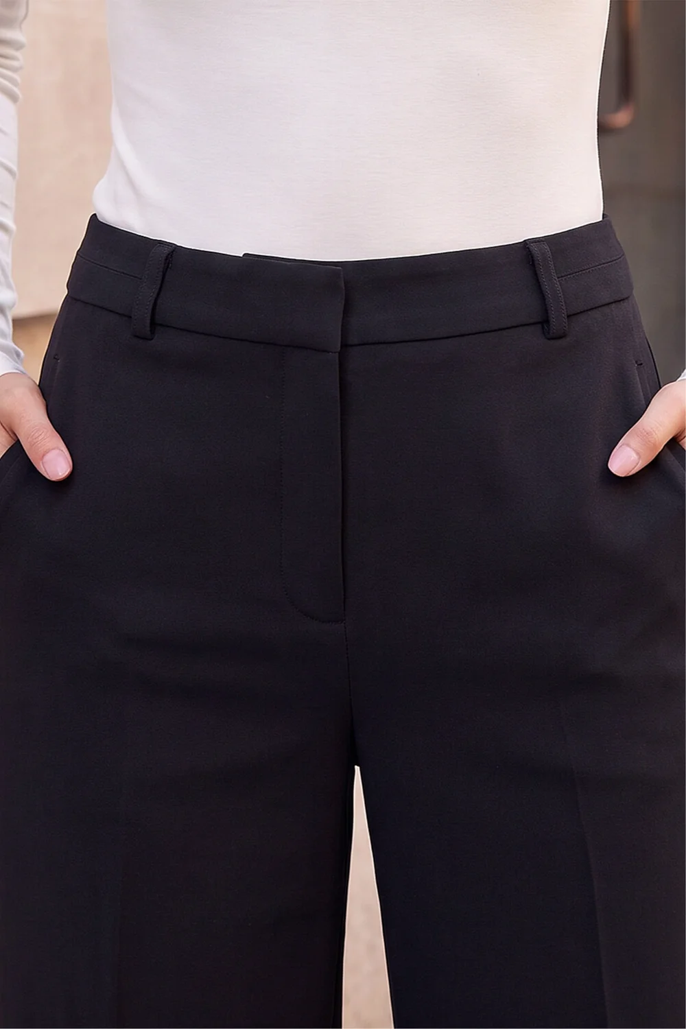Roman Black Regular Wide Leg Trouser - 14 Image 4