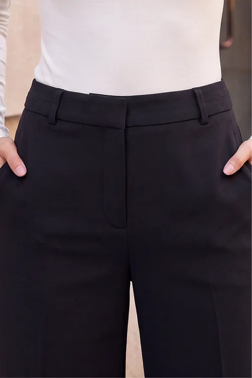 Roman Black Regular Wide Leg Trouser - 14 Image 4