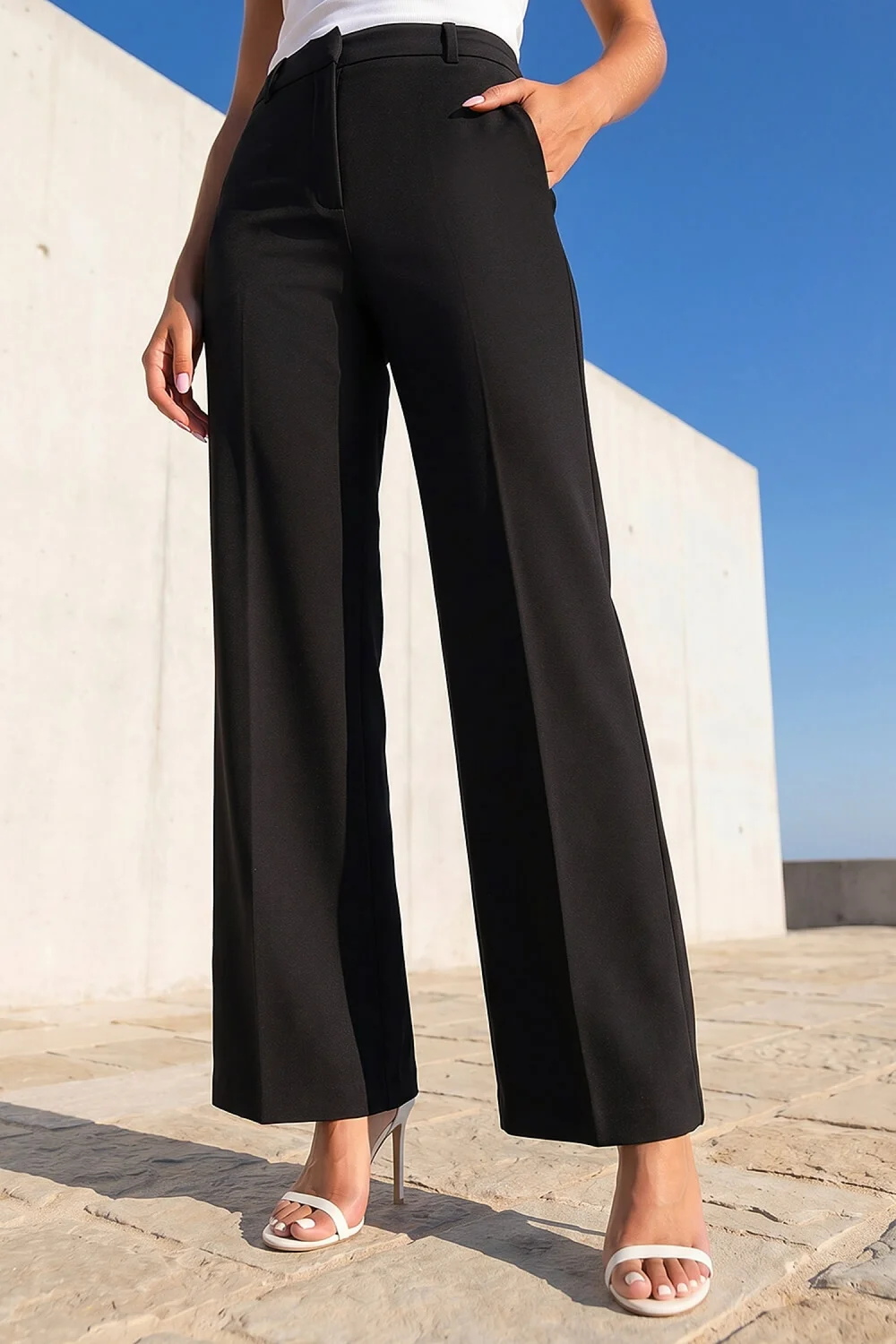Roman Black Regular Wide Leg Trouser - 14 Image 2