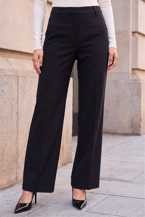 Roman Black Regular Wide Leg Trouser - 14 Image 1