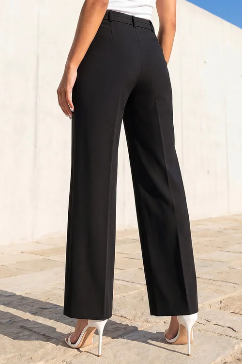 Roman Black Regular Wide Leg Trouser - 14 Image 3