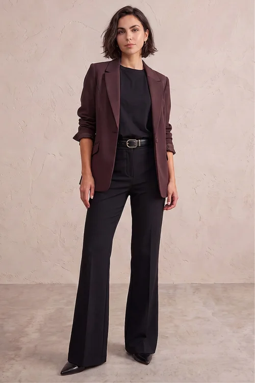 Roman Dark Brown Single Breasted Blazer - 18 Image 3