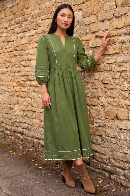 Roman Green Ric Rac Collared Midi Dress - 14 Image 2