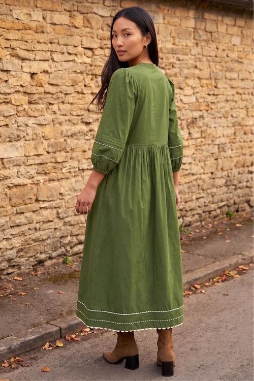 Roman Green Ric Rac Collared Midi Dress - 14 Image 3