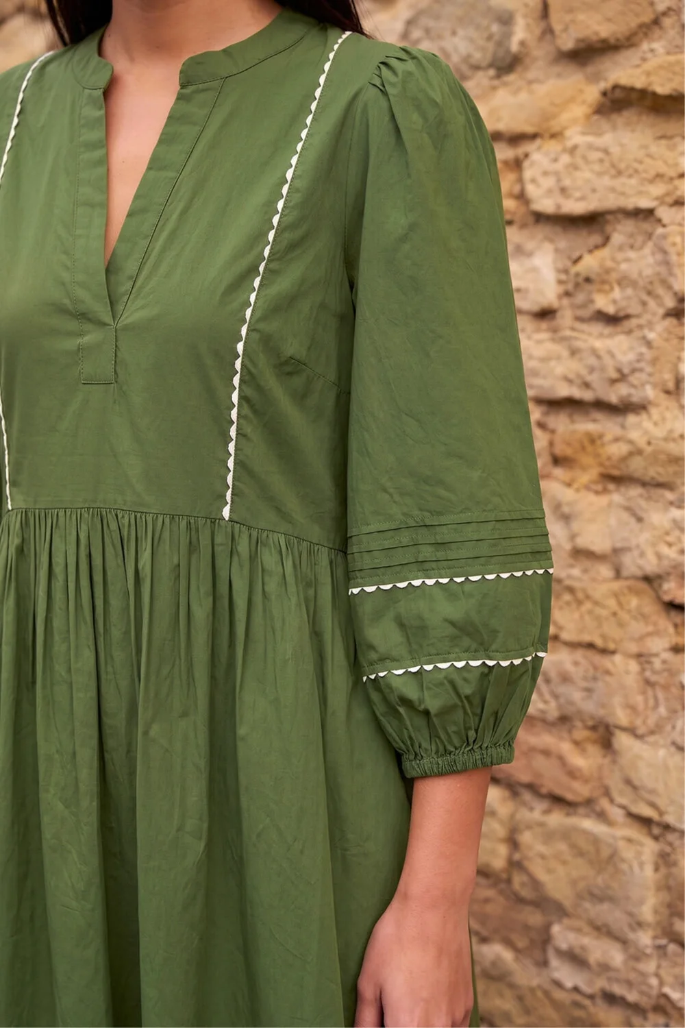 Roman Green Ric Rac Collared Midi Dress - 14 Image 4