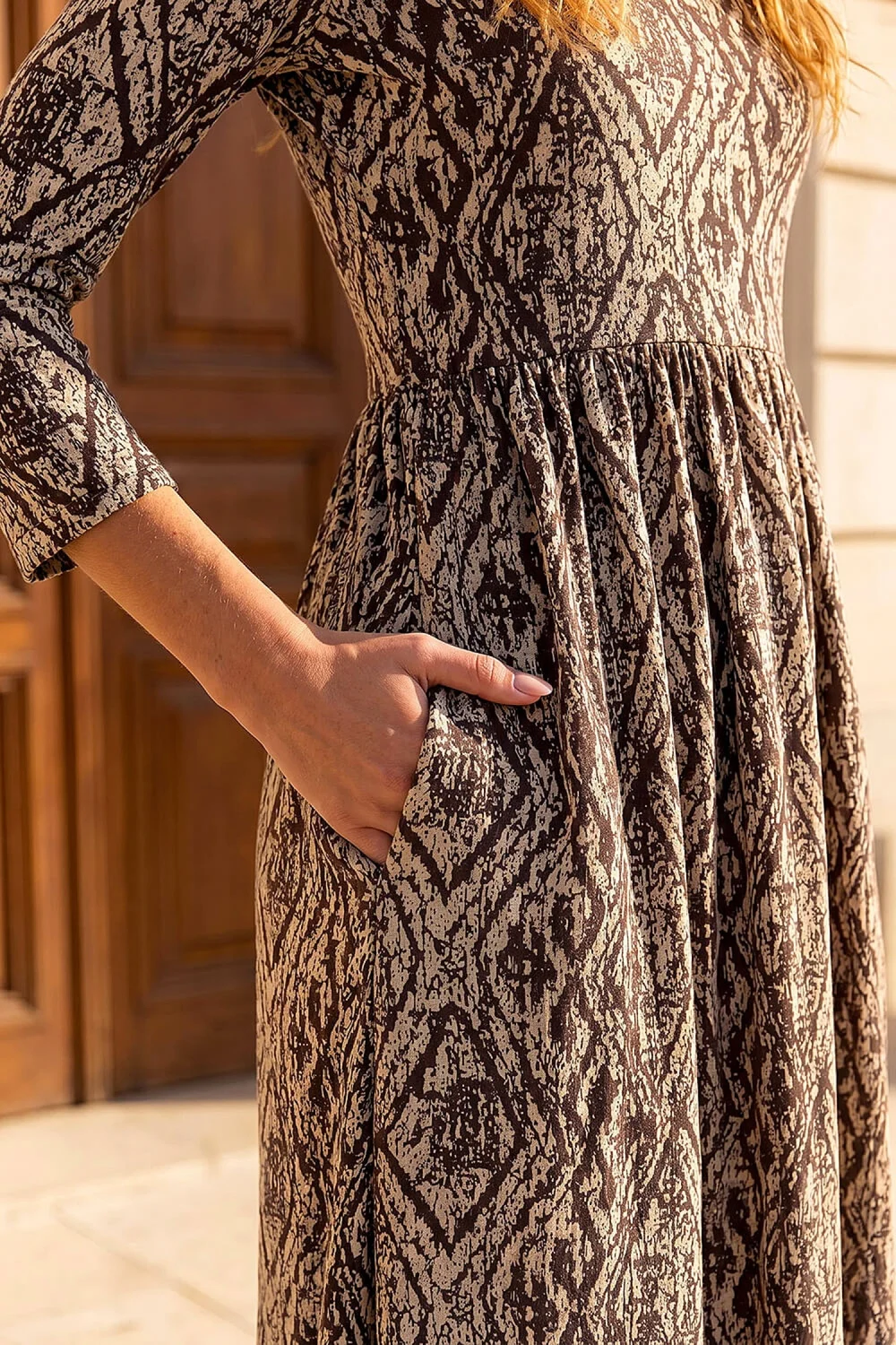 Roman Coffee Aztec Print Midi Dress - 18 Image 4