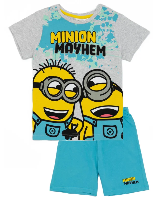 Vanilla Underground Minions Boys Blue Mayhem Short Pyjama Set (3-10 Years)