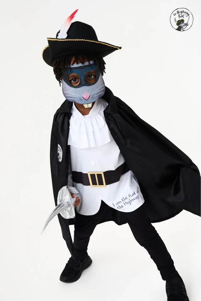 Vanilla Underground Gruffalo & Friends Unisex Kids Black Highway Rat Costume (3-8 Years)