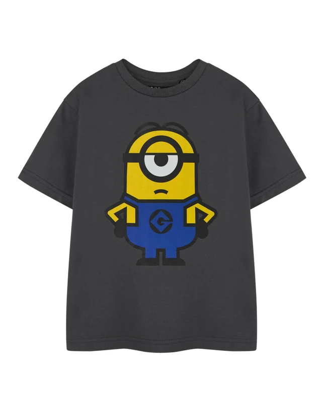 Vanilla Underground Minions Unisex Kids Grey Minion T-Shirt (3-14 Years)