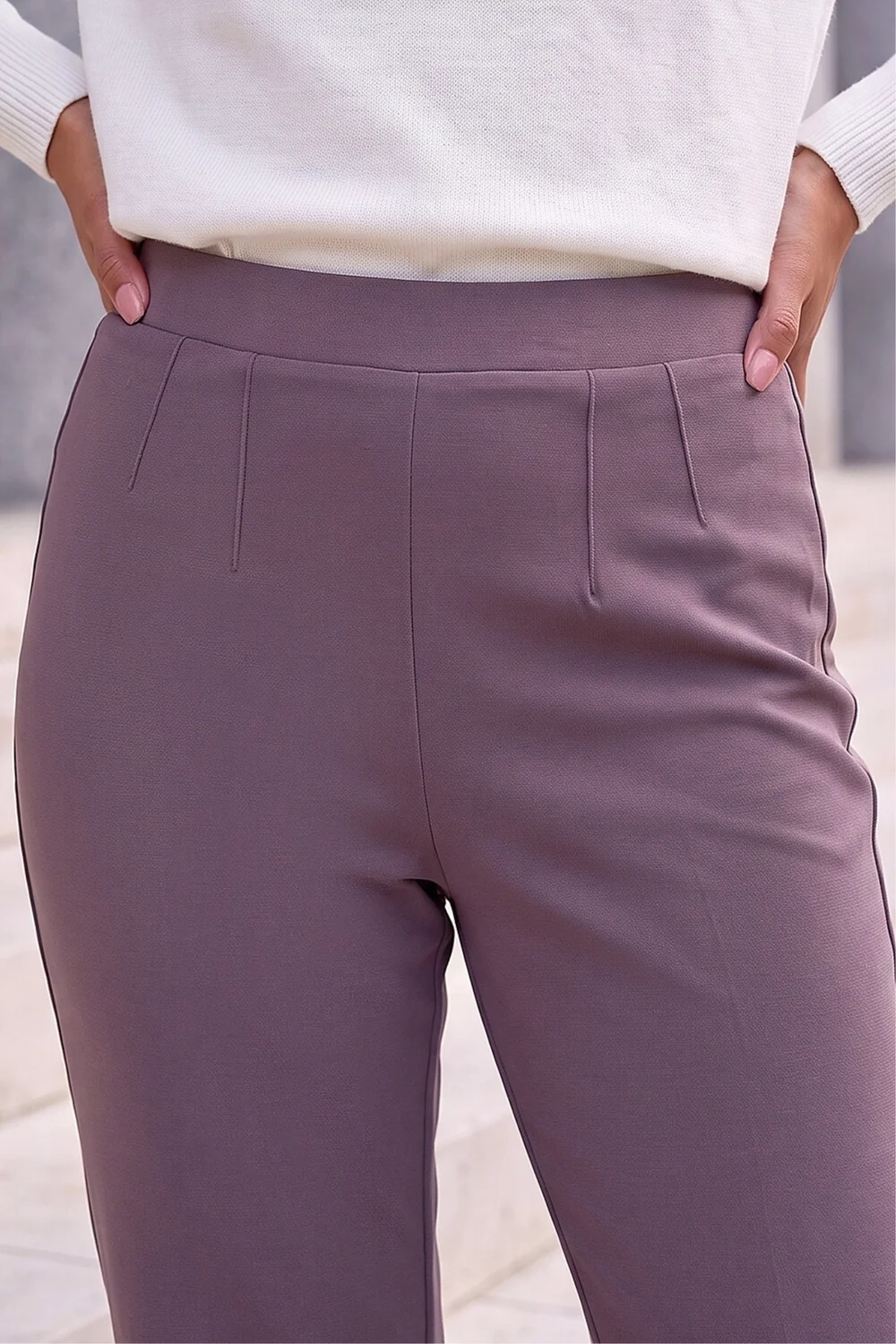 Roman Taupe Petite Straight Leg Ponte Stretch Trouser - 16 Image 4