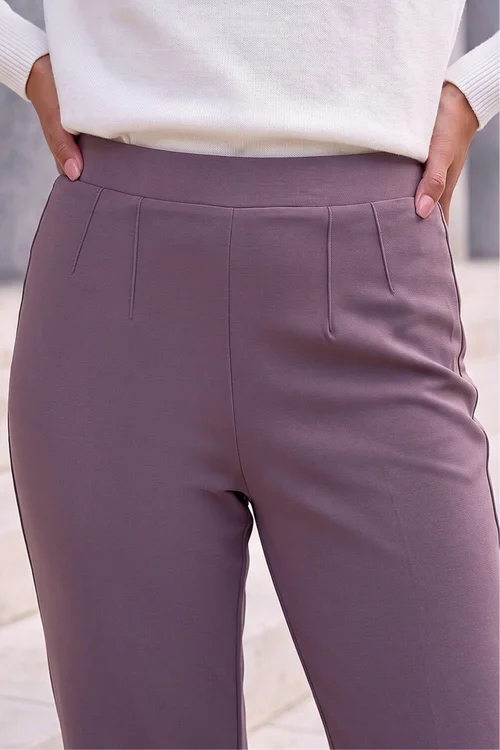 Roman Taupe Petite Straight Leg Ponte Stretch Trouser - 16 Image 4