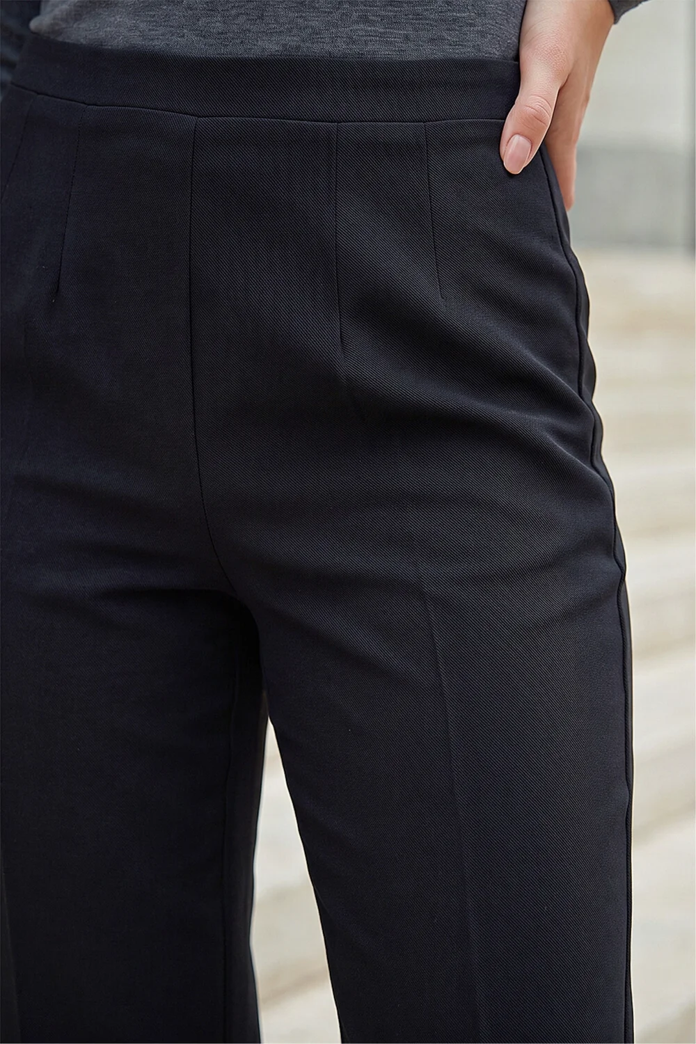Roman Black Petite Straight Leg Ponte Stretch Trouser - 18 Image 4