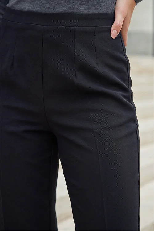 Roman Black Petite Straight Leg Ponte Stretch Trouser - 18 Image 4