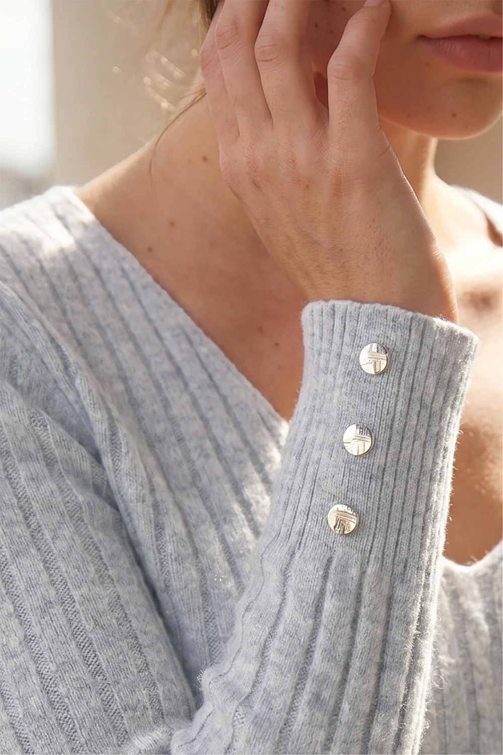 Roman Grey Petite Button Cuff Jumper - 16 Image 4