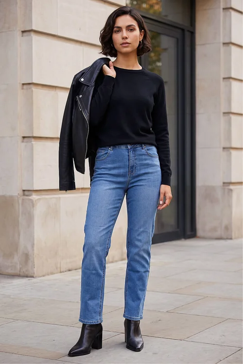 Roman Light Denim Straight Leg Stretch Jeans - 8 Image 2