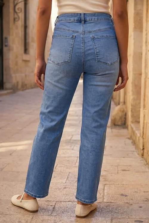 Roman Light Denim Straight Leg Stretch Jeans - 8 Image 3