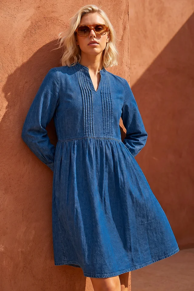 Roman Indigo Petite Denim Tunic Dress
