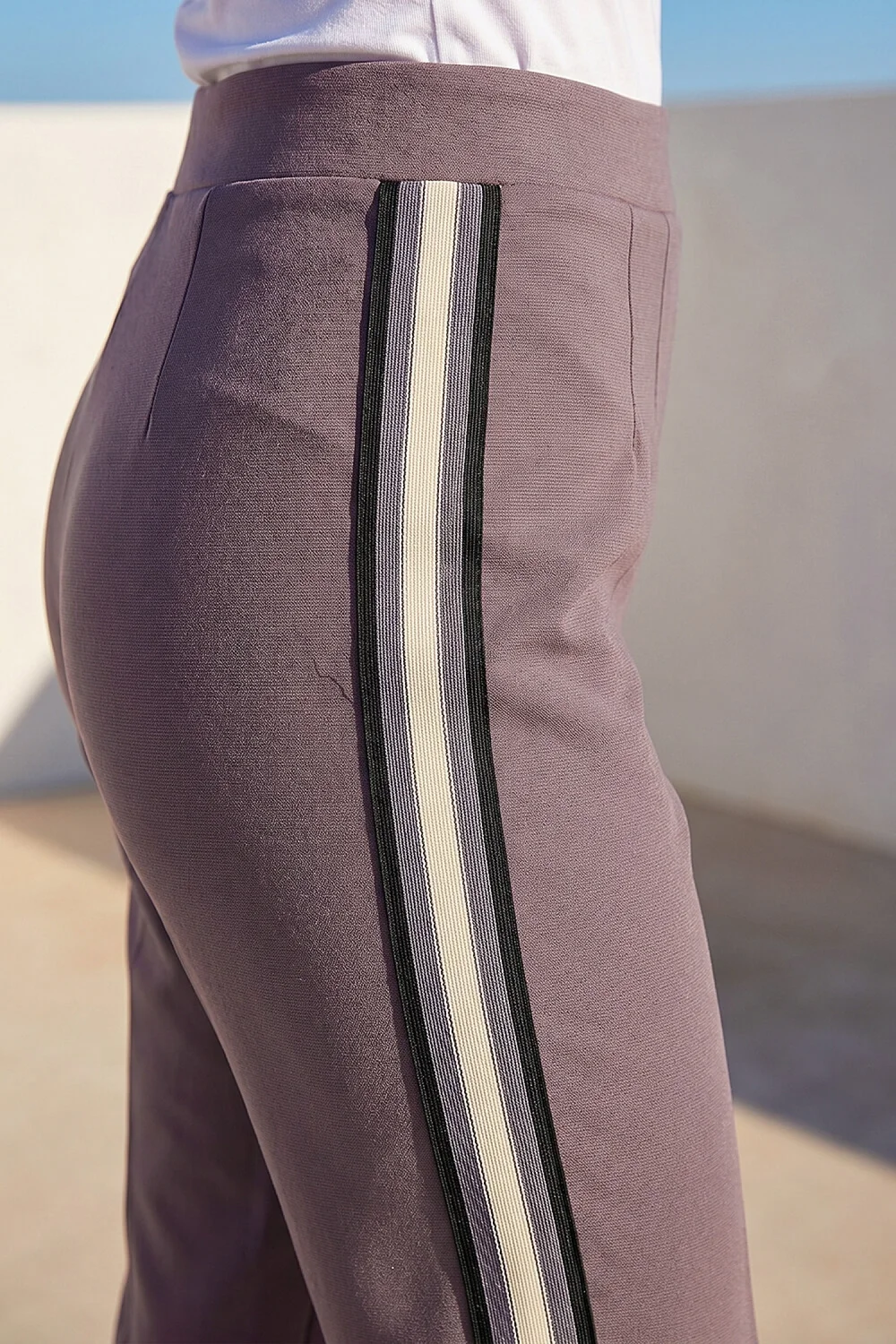 Roman Taupe Petite Side Stripe Trouser - 10 Image 4