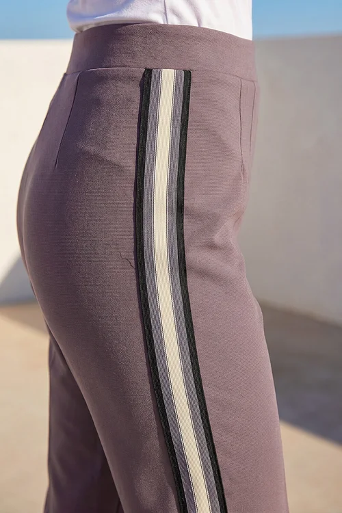 Roman Taupe Petite Side Stripe Trouser - 10 Image 4