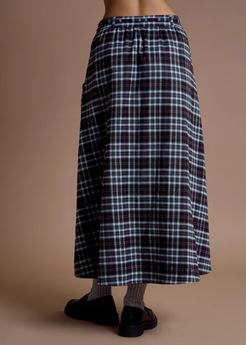Neon Rose Navy Check Midaxi Co-Ord Skirt - XS Image 2