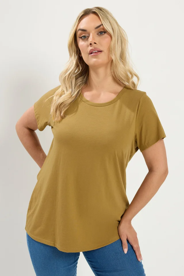 Yours 3 Pack Curve Green & Purple Core T-Shirts