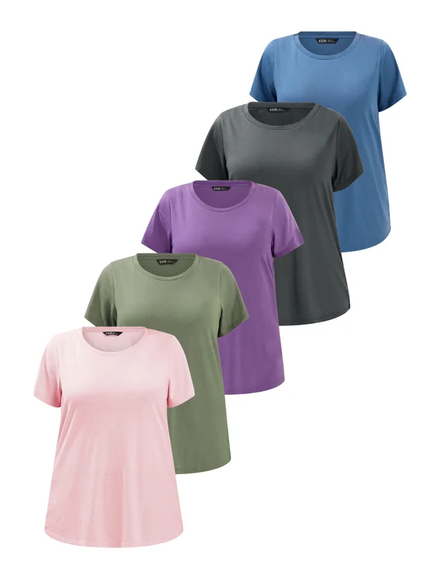Yours 5 Pack Curve Navy Blue T-Shirts