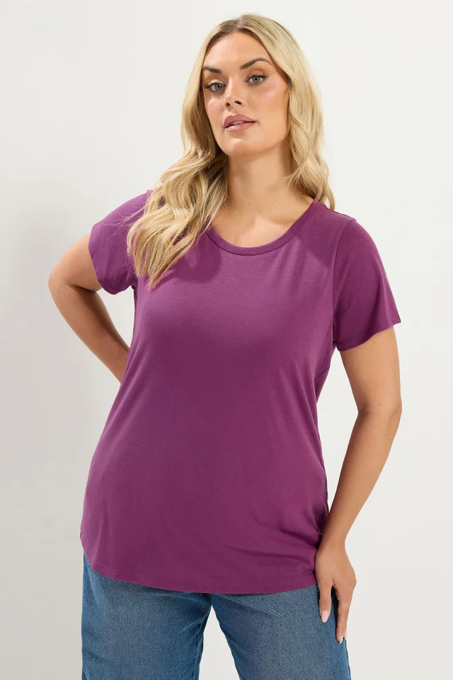 Yours 3 Pack Curve Purple & Blue Core T-Shirts