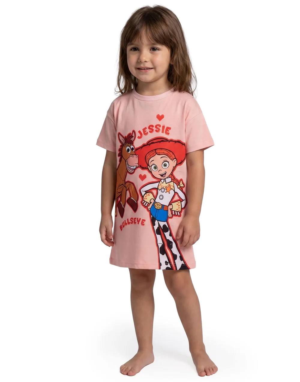 Disney Toy Story Girls Pink Jessie & Bullseye Multi-Pack of 2 Short Sleeve Nightdress (12m-7y) - 2-3 Yrs Image 3