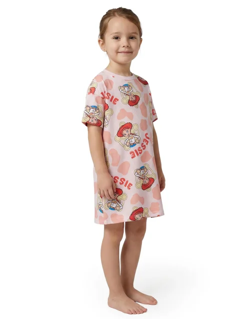 Disney Toy Story Girls Pink Jessie & Bullseye Multi-Pack of 2 Short Sleeve Nightdress (12m-7y) - 2-3 Yrs Image 2