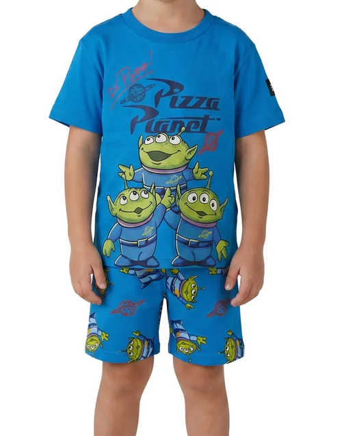 Disney Toy Story Boys Multicoloured Aliens Buzz & Rex Multi-Pack Of 3 Short Pyjama Set (12m-7y) - 3-4 Yrs Image 4