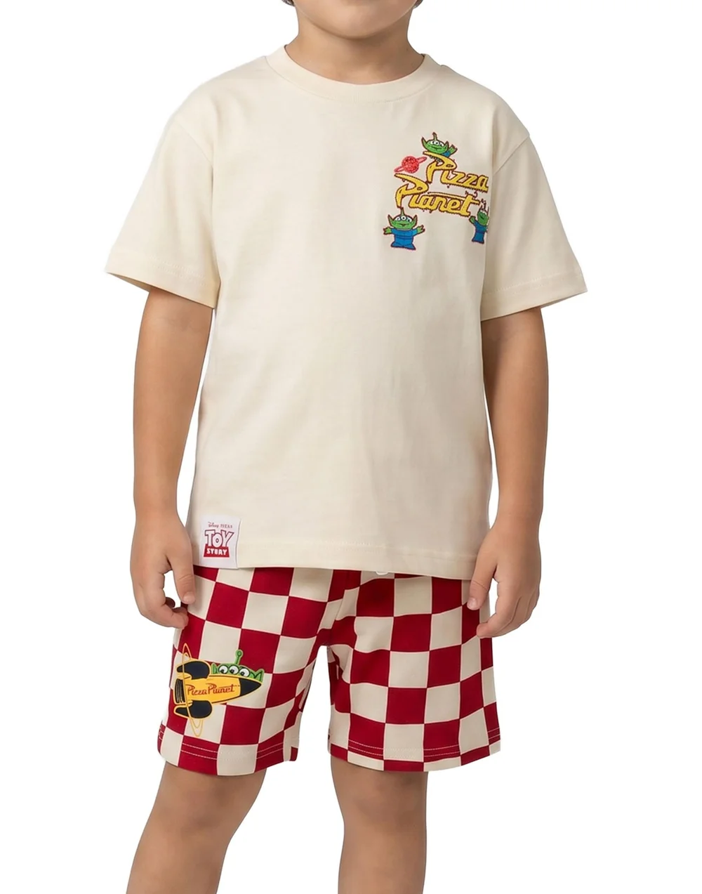 Disney Toy Story Boys Beige Pizza Planet T-Shirt & Shorts Set (12m-7y) - 2-3 Yrs Image 3
