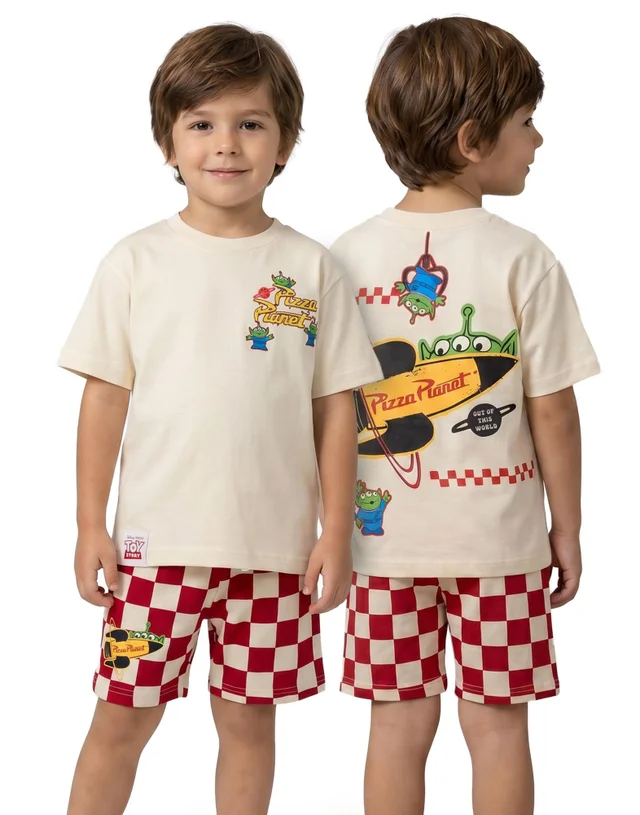 Disney Toy Story Boys Beige Pizza Planet T-Shirt & Shorts Set (12m-7y)
